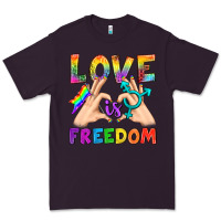 Plum Love Is Freedom Premium Tee - BundleAndBundleShop