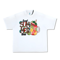 White Sweet Summer Time Urban Heavy Tee - CowhideDigitalArt