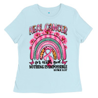 Baby Blue heal cancer rainbow Ladies Tee - LillyAllenDesigns