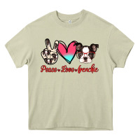 Mossy Peace Love Frenchie Heavy Core Tee - Jasminsmagicworld