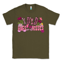 Army Green Xoxo hugs and kisses Valentine's Day Classic Tee - FaDigitalArtStudio