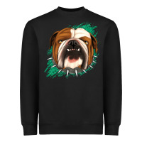Bulldog Green Glitter Heavyweight Sweatshirt | Teevron
