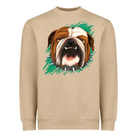 Mushroom Bulldog Green glitter Heavyweight Sweatshirt - Jasminsmagicworld