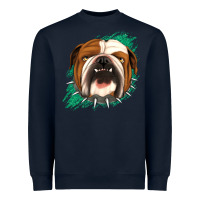 Navy Bulldog Green glitter Heavyweight Sweatshirt - Jasminsmagicworld