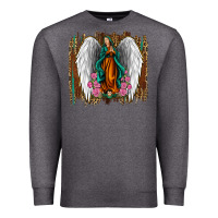 Charcoal Heather lady of guadalupe Premium Sweatshirt - Jasminsmagicworld