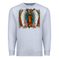 Heather Grey lady of guadalupe Premium Sweatshirt - Jasminsmagicworld