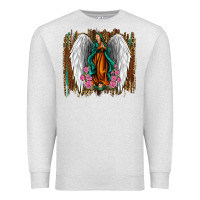 Oatmeal Heather lady of guadalupe Premium Sweatshirt - Jasminsmagicworld