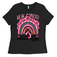 Black heal cancer rainbow Ladies Tee - LillyAllenDesigns