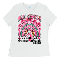 White heal cancer rainbow Ladies Tee - LillyAllenDesigns