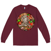 Burgundy Christmas Merino Wool Sheep Long Sleeve Tee - LillyAllenDesigns
