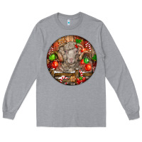 Heather Grey Christmas Merino Wool Sheep Long Sleeve Tee - LillyAllenDesigns