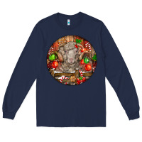 Navy Christmas Merino Wool Sheep Long Sleeve Tee - LillyAllenDesigns