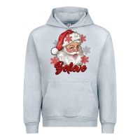 Heather Grey santa believe Urban Hoodie - RanaPortraitStore
