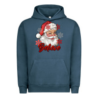 Pigment Midnight Navy santa believe Urban Hoodie - RanaPortraitStore