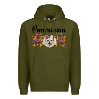 Army Green western mom pomeranian Premium Hoodie - RanaPortraitStore