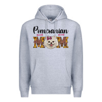 Heather Grey western mom pomeranian Premium Hoodie - RanaPortraitStore