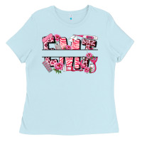 Baby Blue breast cancer emt emergency medical technician Ladies Tee - LillyAllenDesigns