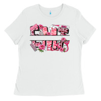 White breast cancer emt emergency medical technician Ladies Tee - LillyAllenDesigns