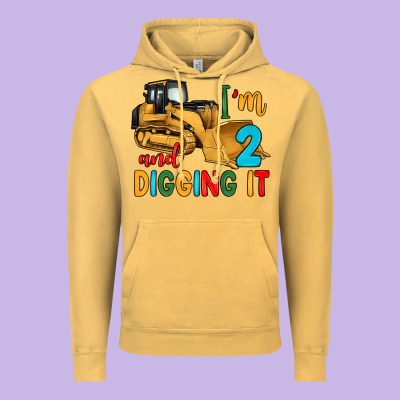 I'm 2 And Digging It Vintage Hoodie Designed By Artiststas