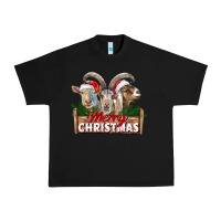 Black Merry Christmas Goats Urban Heavy Tee - LillyAllenDesigns