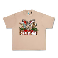 Burro Merry Christmas Goats Urban Heavy Tee - LillyAllenDesigns