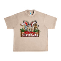 French Oak Merry Christmas Goats Urban Heavy Tee - LillyAllenDesigns