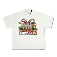 Pistachio Merry Christmas Goats Urban Heavy Tee - LillyAllenDesigns