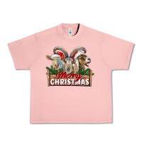 Salmon Merry Christmas Goats Urban Heavy Tee - LillyAllenDesigns