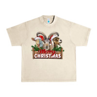 Sandshell Merry Christmas Goats Urban Heavy Tee - LillyAllenDesigns