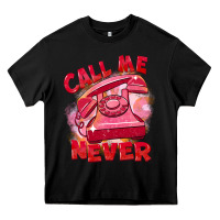 Black Call me never Heavy Core Tee - FaDigitalArtStudio