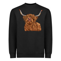 Black highland cow Heavyweight Sweatshirt - RanaPortraitStore
