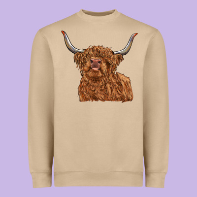 Highland Cow Heavyweight Sweatshirt Designed By Ranaportraitstore
