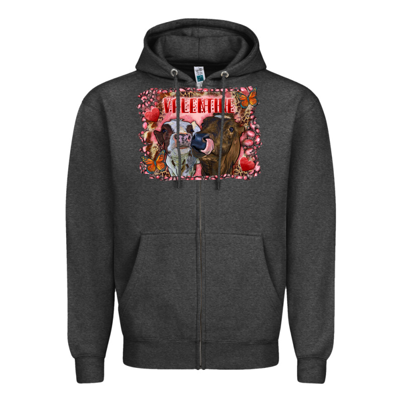 Valentine Heifers Zipper Hoodie by RanaPortraitStore | Teevron
