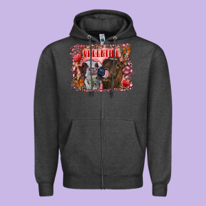 Valentine Heifers Zipper Hoodie Designed By Ranaportraitstore