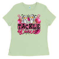 Matcha tackle cancer with ghosts playing football Ladies Tee - LillyAllenDesigns
