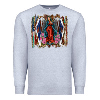 Heather Grey lady of guadalupe th of july Premium Sweatshirt - Jasminsmagicworld