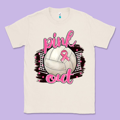 Pink Out Volleyball Classic Tee Designed By Barkaloodesign