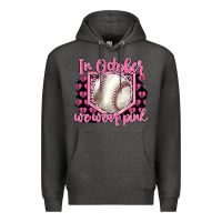 Charcoal Heather in october we wear pink baseball Premium Hoodie - BarkalooDesign