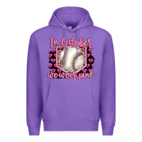 Purple in october we wear pink baseball Premium Hoodie - BarkalooDesign