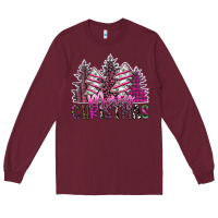 Burgundy Merry Christmas Long Sleeve Tee - SublimationCraftShop