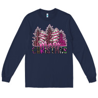 Navy Merry Christmas Long Sleeve Tee - SublimationCraftShop