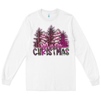 White Merry Christmas Long Sleeve Tee - SublimationCraftShop