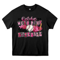 Black In October We Wear Pink And Watch Baseball Heavy Core Tee - FaDigitalArtStudio