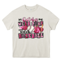 Cream In October We Wear Pink And Watch Baseball Heavy Core Tee - FaDigitalArtStudio