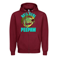 Burgundy reel cool peepaw Zipper Hoodie - Jasminsmagicworld