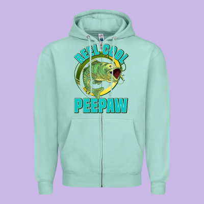Reel Cool Peepaw Zipper Hoodie Designed By Jasminsmagicworld