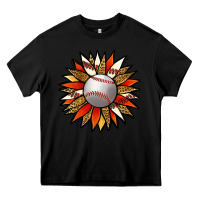 Black Baseball Sunflower Heavy Core Tee - Jasminsmagicworld