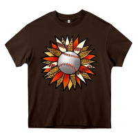 Chocolate Brown Baseball Sunflower Heavy Core Tee - Jasminsmagicworld
