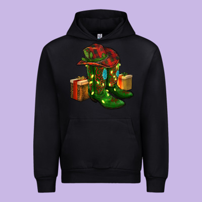 Cowboy Hat With Boots Christmas Urban Hoodie Designed By Ranaportraitstore