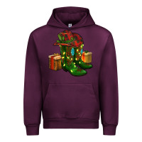 Mauve Wine cowboy hat with boots christmas Urban Hoodie - RanaPortraitStore